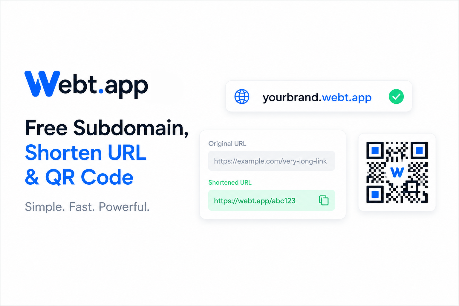 webt.app All-in-One สำหรับ Subdomain, Short URL และ QR Code